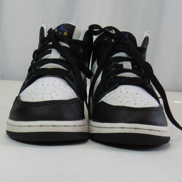 Air Jordan1 Mid Hologram Big Kids' Sneaker Shoes Size 5Y MJ Images Black/Concord - Picture 3 of 10
